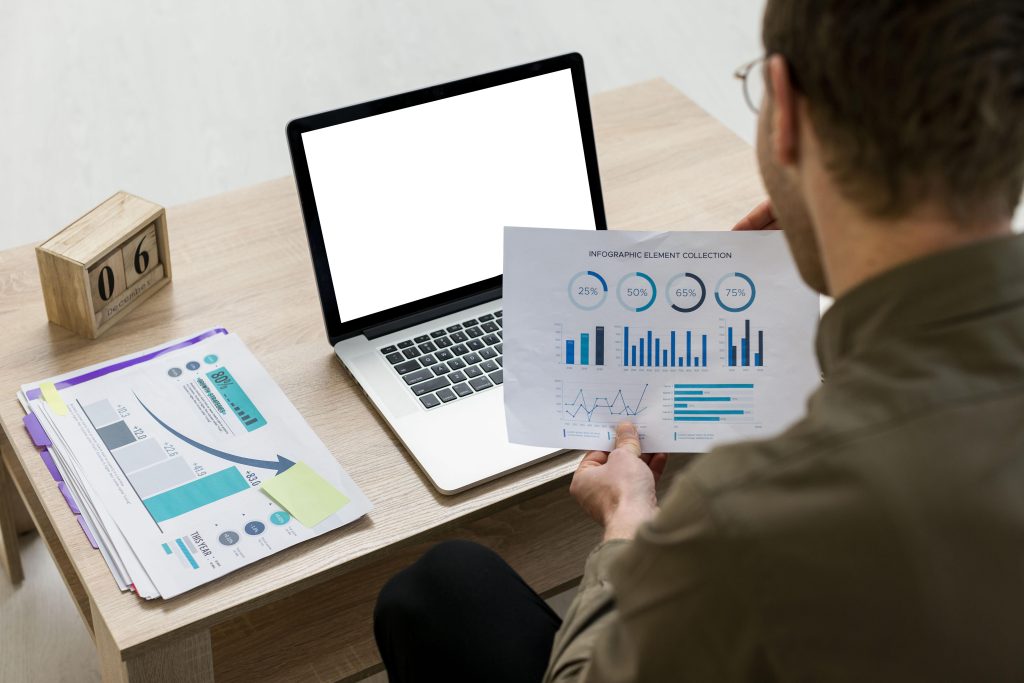 man working laptop digital marketing
